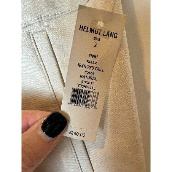 Helmut Lang Skirt Women 2 Beige Natural Textured Twill Pencil Skirt Careercore - Picture 7 of 13